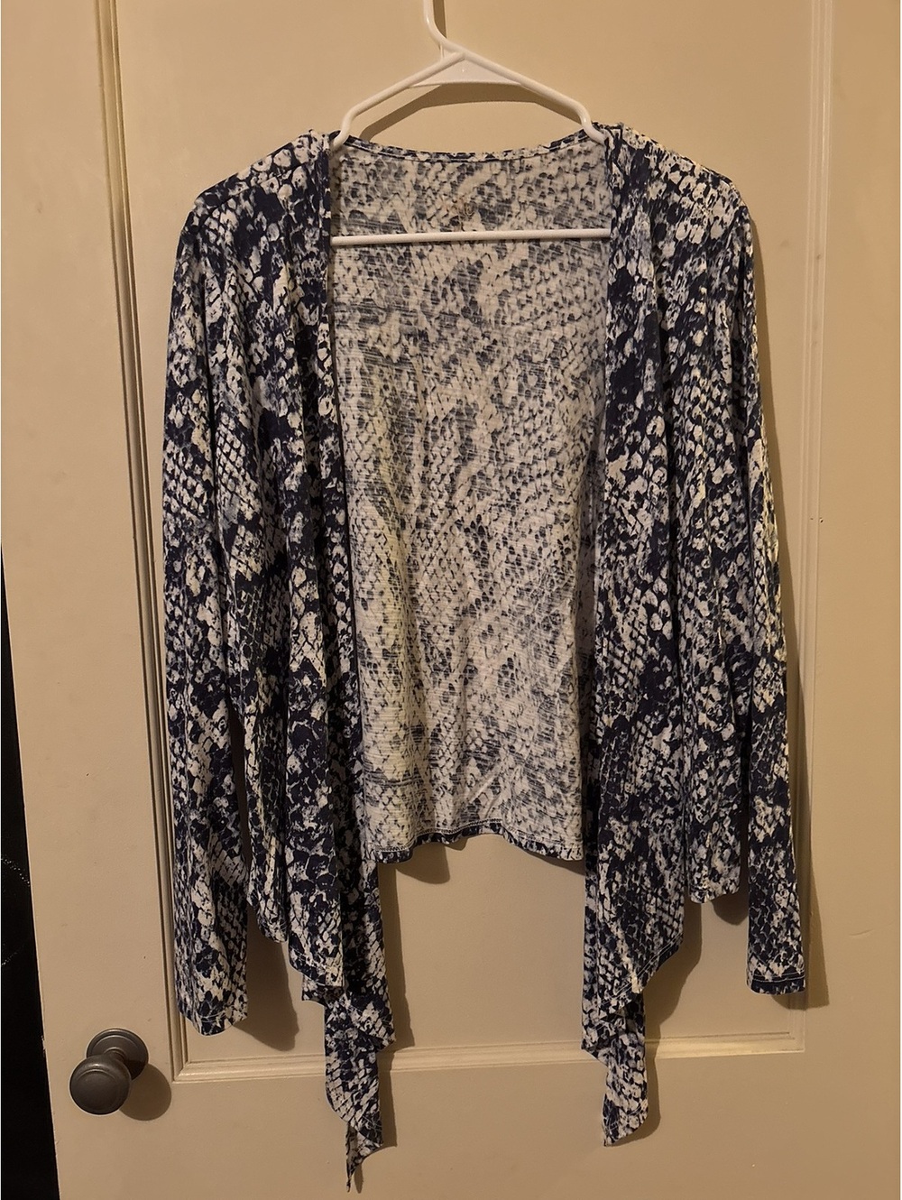 Belle Women's Open Front Cardigan Snake Print Size M